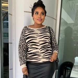 Zebra & leopard print sweater